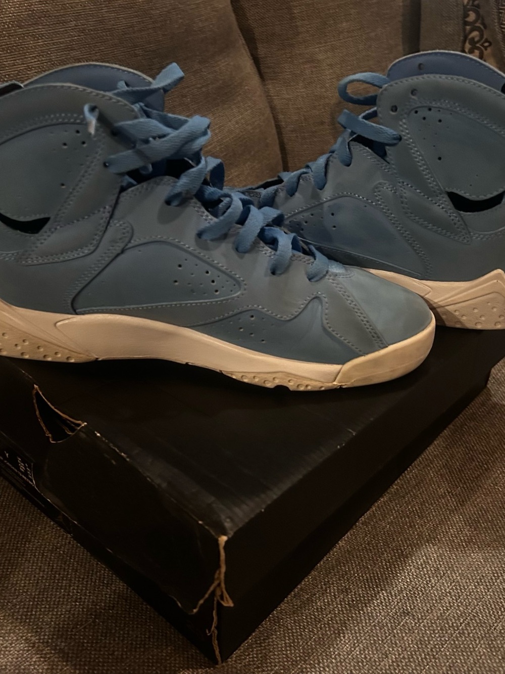 Jordan Kids High-Top Sneakers in Light Blue and White